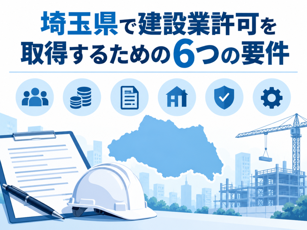 埼玉県で建設業許可を取得するための6つの要件
